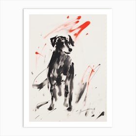 Dog In Ink 1 Art Print