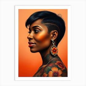 Tattooed Woman 1 Art Print