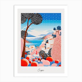 Poster Of Capri, Italy, Illustration In The Style Of Pop Art 1 Art Print
