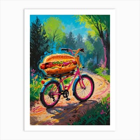 Hot Dog On A Bike 1 Art Print