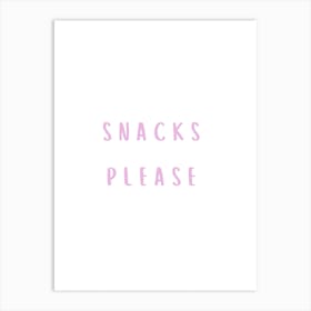 Snacks Please Lilac Art Print