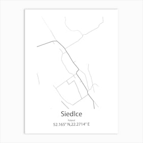 Siedlce,Poland Minimalist Map Art Print