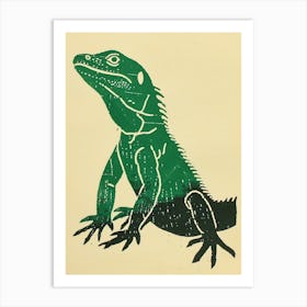 Jamaican Iguana Bold Block 1 Art Print