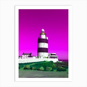 Pink Sky Lighthouse Art Print