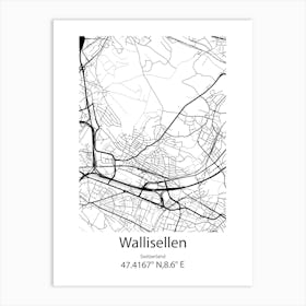 Wallisellen,Switzerland Minimalist Map Art Print