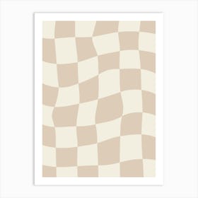 Checkerboard - Beige Art Print