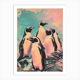 Kitsch Penguin Collage 4 Art Print