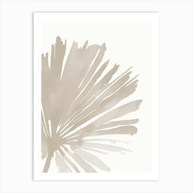 Boho Botanical Art, Beige Abstract Palm Leaf, Minimalist Art Print