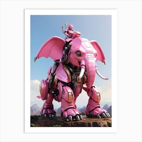 Pink Elephant Art Print