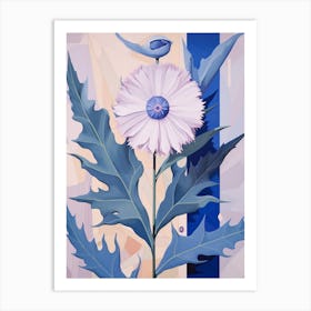 Cornflower 3 Hilma Af Klint Inspired Pastel Flower Painting Art Print