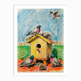 Pigeons 7 Art Print