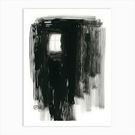 Blackout - black and white painting window ink Art Print