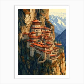 Sumela Monastery Pixel Art 2 Art Print