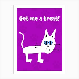 Purple and White Cat Art Print