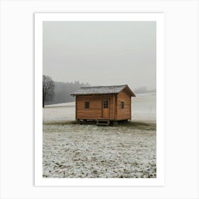 Small Cabin In The Snow Art Print