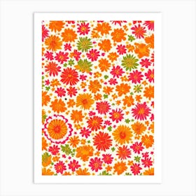 Nemesia Floral Print Warm Tones 1 Flower Art Print