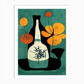 Still Life With Bottle Art Print