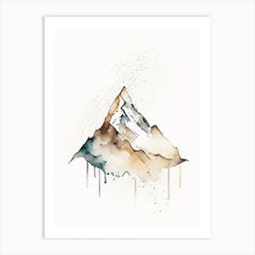 Mountain Peak Symbol Minimal Watercolour Art Print
