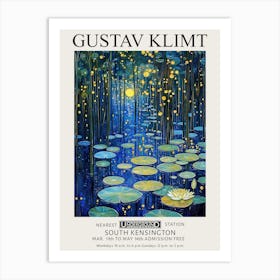 Gustav Klimt Yellow Night Water Lilies Vintage Exhibition Art Print