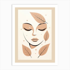 Face With Leaves Art Print