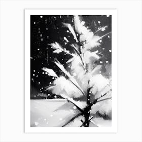 Cold, Snowflakes, Black & White 5 Art Print
