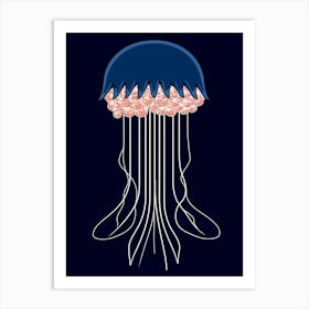 Comb Jellyfish Cartoon 3 Art Print