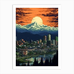 Vancouver Washington Pointillism 8 Art Print