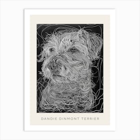 Dandie Dinmont Terrier Dog Line Sketch 2 Poster Art Print