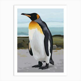 Emperor Penguin Robben Island Minimalist Illustration 4 Art Print