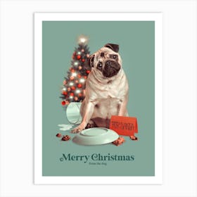 Merry Christmas From The Dog Art Print