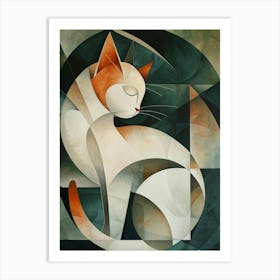 Cat In A Circle 1 Art Print