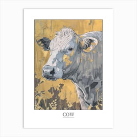 Cow Precisionist Illustration 1 Poster Art Print