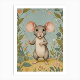 Little Mouse In The Garden Art Print