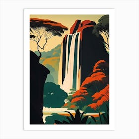 Victoria Falls National Park Zimbabwe Retro Art Print