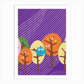 Owls In The Trees Art Print