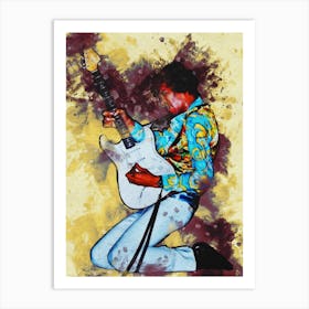 Smudge Of Portrait Jimi Hendrix Art Print