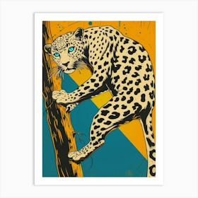 Leopard Climbing A Tree Art Print