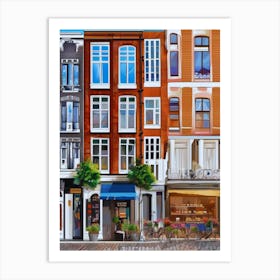 The city of Amsterdam, Netherlands,streets, cafes, passing by, the beauty of summer, oil colors.25 Art Print