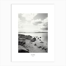 Poster Of Olbia, Italy, Black And White Photo 3 Art Print