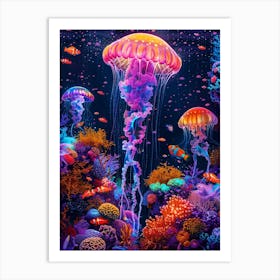 Jellyfish Painting Art Print