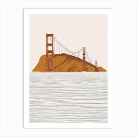 Golden Gate Bridge 1 San Francisco Boho Landmark Illustration Art Print