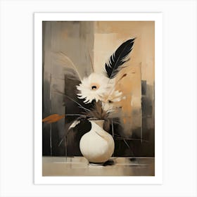 White Flowers In A Vase 2 Art Print