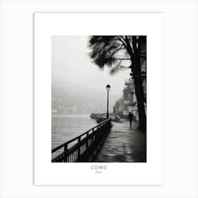 Poster Of Como, Italy, Black And White Analogue Photography 2 Art Print