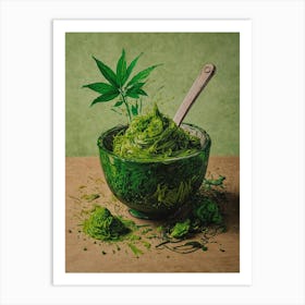 Green Weed Art Print