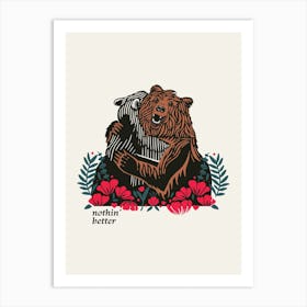 Bear Hugging Art Print