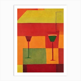 Aglianico Paul Klee Inspired Abstract Cocktail Poster Art Print