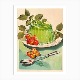 Retro Bright Green Jelly Vintage Cookbook Inspired 4 Art Print