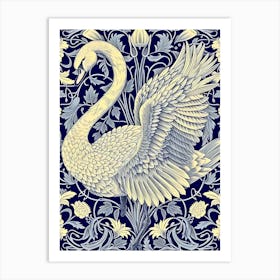 Swan Inspired by William Morris Art Print