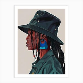 Black Girl In Hat Art Print