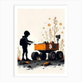 Bitcoin Mining Robot 1 Art Print